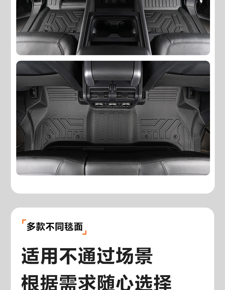 Suitable for 20-26 Models of Land Rover Defender 110/90, Full-Coverage Interior Decorative Floor Mats with Threshold Protection, Tpe Car Floor Mats