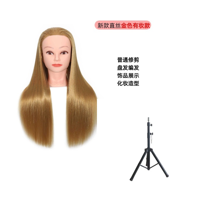 Cabeza de maniquí para práctica de peluquería, modelo de cabeza para enseñanza en corte, alisado, trenzado y peinado del cabello, modelo de cabeza de maniquí, suministro directo del fabricante. image 13