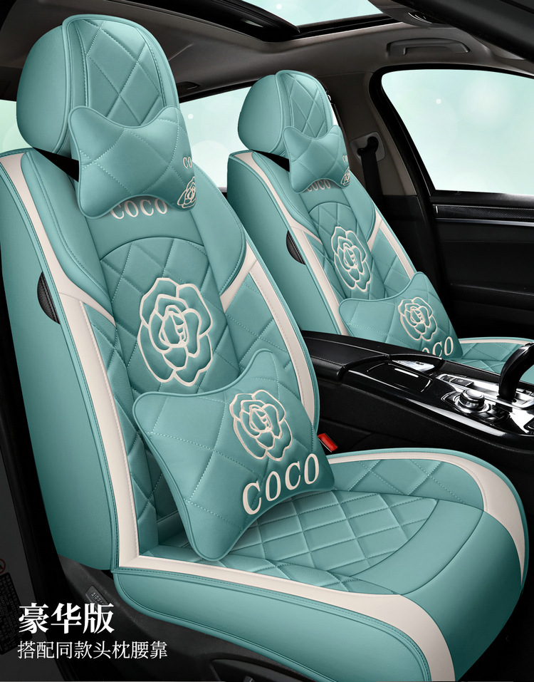 Factory Direct Sales Dropshipping All-Inclusive Leather Car Seat Cover Four-Season Universal Fully Surrounded Seat Cover Women's Seat Cushion