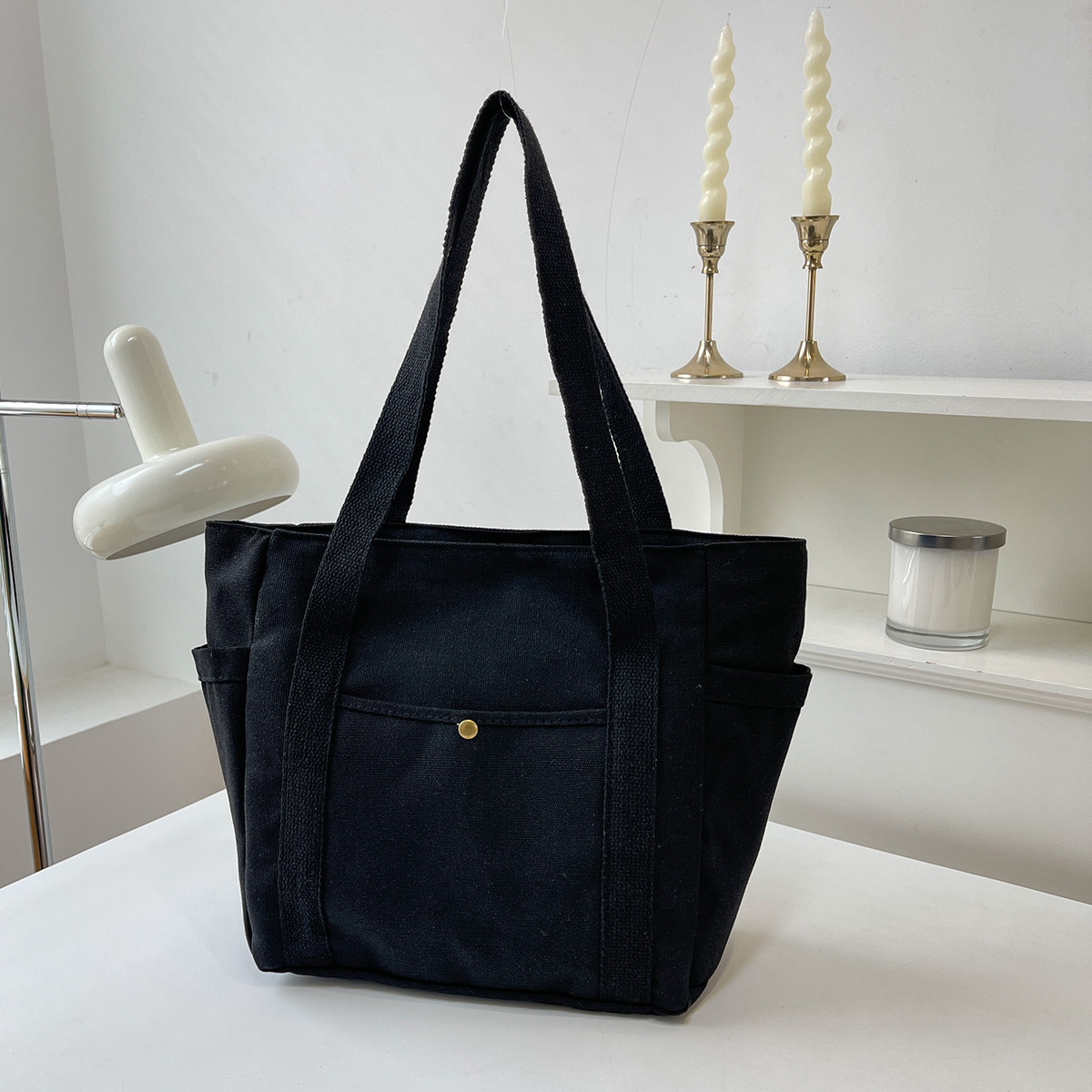 Bolso de lona Tote de gran capacidad y versátil simple para viajeros