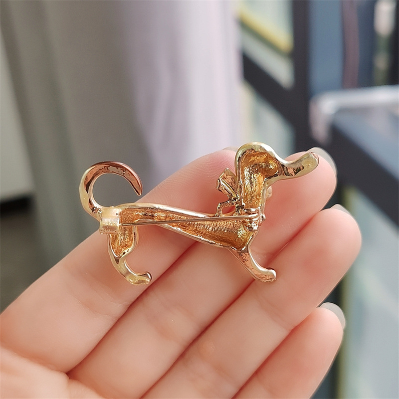 Ig Style Cute Dog Alloy Enamel Plating Inlay Zircon Unisex Brooches display picture 4