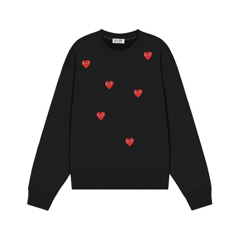 Comme des Garcons川久PLAY刺绣爱心秋冬季长袖圆领毛圈卫衣 男女|undefined