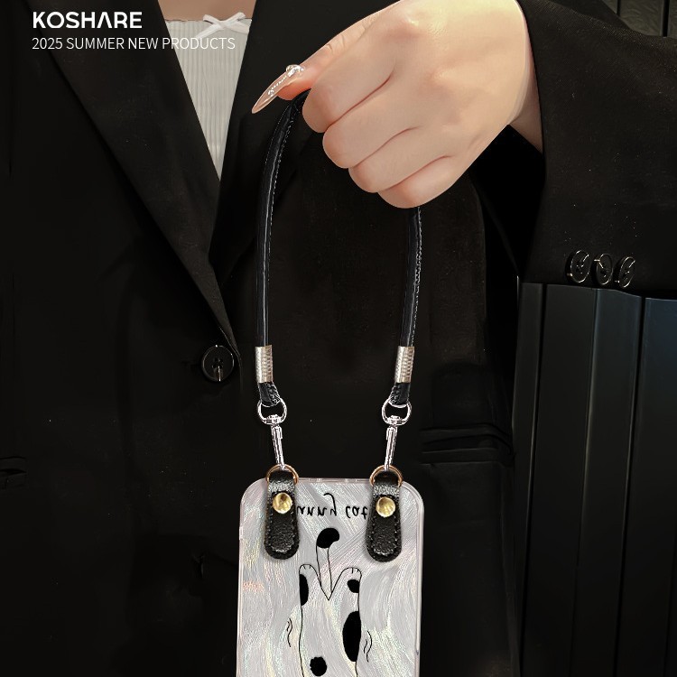 猫咪奶牛公仔适用苹果15promax手机壳iphone17羽纱16个性14带挂绳|undefined