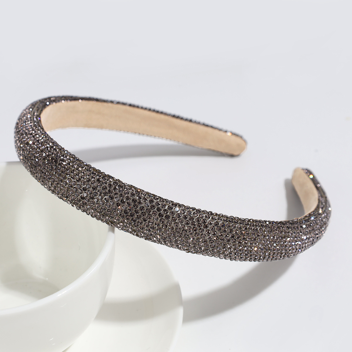 40g Weight Hair Band Hair Accessories Type 1 Piece Quantity Daily Occasion Rhinestone Material Solid Color Pattern Women's Gender Simple Style Style Women's Simple Style Solid Color Rhinestone Hair Band 7