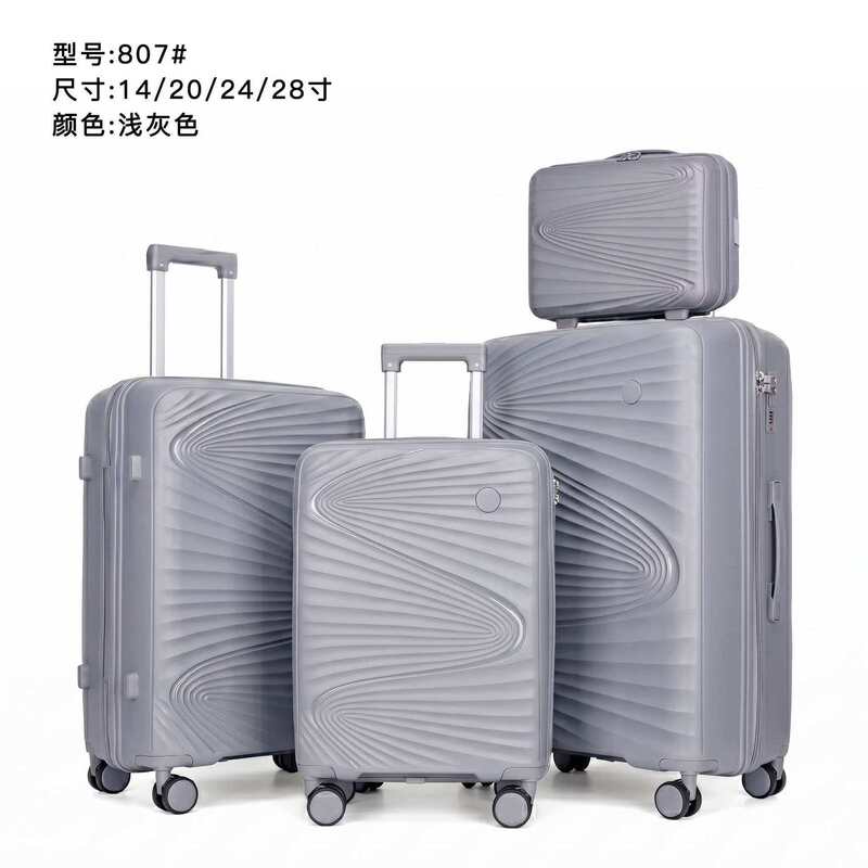 New Cross-Border Foreign Trade Model Trolley Suitcase, Large Size, Super Large Capacity, Silent Universal Wheels, Travel Suitcase Made of Pp Material
