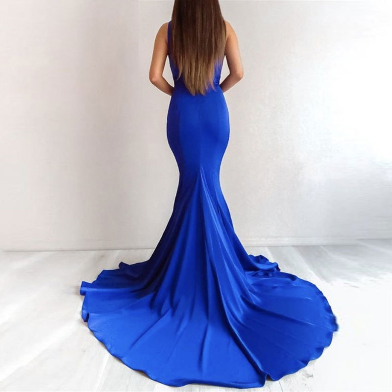 El Comercio exterior europeo y americano Amazon AliExpress desea vestido de noche de las mujeres nuevo fishtail sexy simple vestido de adelgazamiento image 2