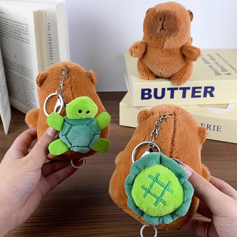 Cross-border Drawable Transporter Turtle Capybara Keychain Plush Pendant Rotating Turtle Shell Capibala Doll Gift Cross-border Drawable Transporter Turtle Capybara Keychain Plush Pendant Rotating Turtle Shell Capibala Doll Gift