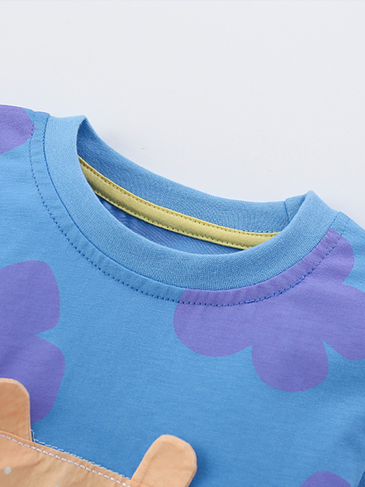 Malwee niñas transfronterizas de otoño y invierno nuevos niños europeos y estadounidenses de cuello redondo manga larga cintura elástica set infantil