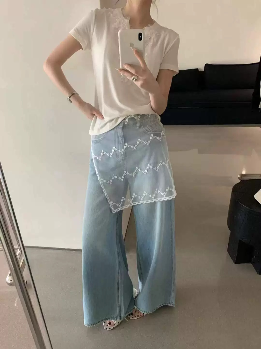 나팔꽃 네모퉁이 스카프