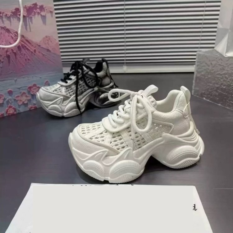 Zapatos de red para mujeres de verano de 2026 nuevos zapatos de deporte casuales transpirables de malla gruesa para mujeres