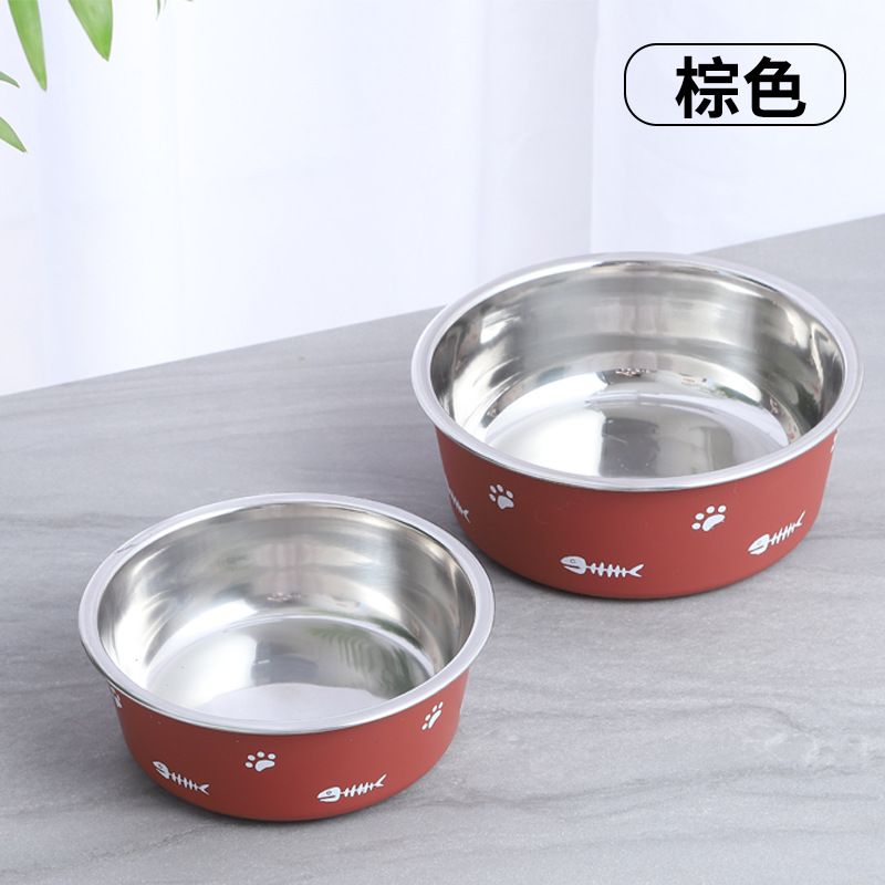 Nuevo doble capa engrosada succión perro tazón antideslizante PET tazón nórdico estilo de acero inoxidable perro tazón transfronterizo gato tazón al por mayor