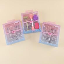 pvc塑料盒彩印美妆包装盒4件套滚轮面膜刷粉扑美妆蛋套pvc包装盒