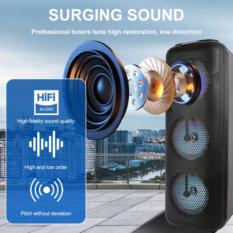 SING-E ZQS-8303 工場在庫あり 3 8inch Bluetooth スピーカー屋外スクエアダンスマイク付きリモコン付き|undefined
