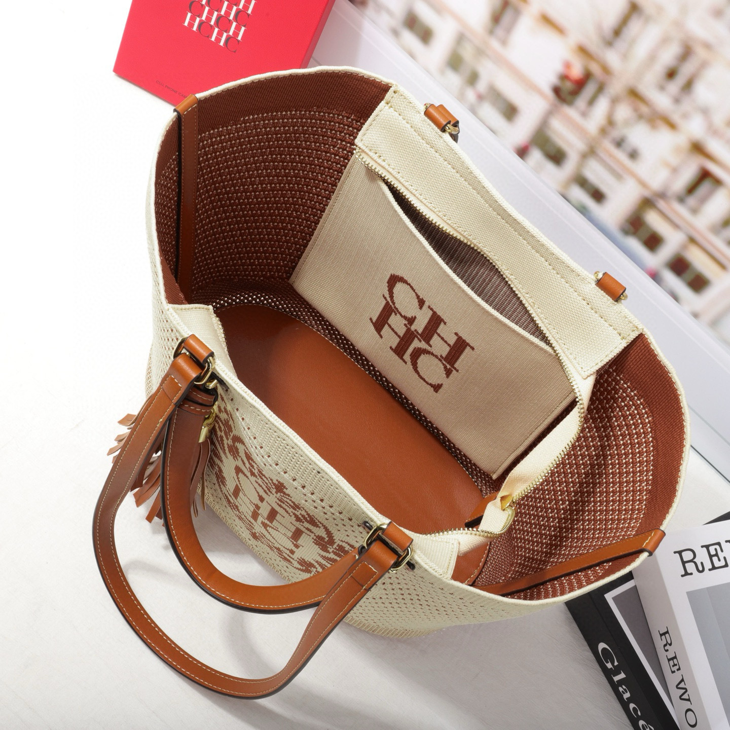 CHHC trenzado bolsa de hombro cesta de verduras bolsa de mujer diseño de letras de tejido volador nuevo bolso portátil de gran capacidad