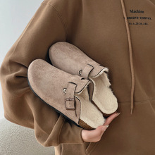 勃肯鞋女厚底新款一脚蹬博肯鞋懒人包头半拖鞋外穿保暖加棉勃肯鞋