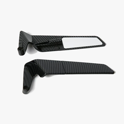 Motorcycle Modified Rearview Mirror Small Carbon Fiber Electric Vehicle Reversing Mirror Fixed Wing Blade Rearview Mirror Accessories (Motorcycle rearview mirror) - fixed-wing-rearview-mirror-carbon-fiber-small-white-mirror