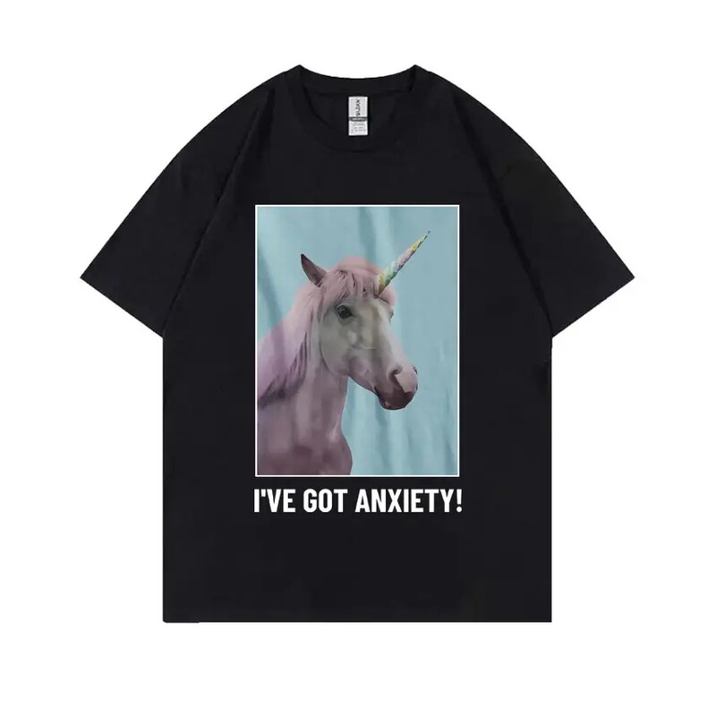 I Have Anxiety T-Shirt Funny Unicoen Meme Shirt Men Women Pure Summer Tops Short Sleeve Tshirt Men I Have Anxiety T-Shirt Funny Unicoen Meme Shirt Men Women Pure Summer Tops Short Sleeve Tshirt Men