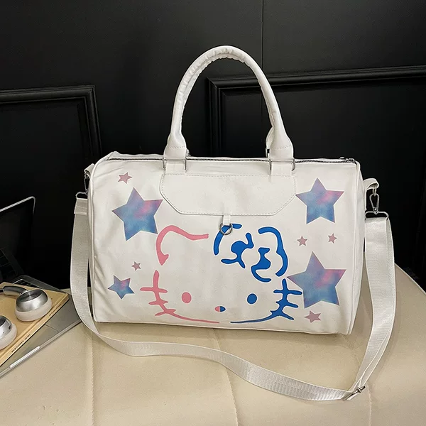 Millennial Hot Girl Spray-Painted Travel Bag for Short Trips, Cute Fitness and Business Trip Luggage Bag, Large Capacity Handheld Crossbody Bag