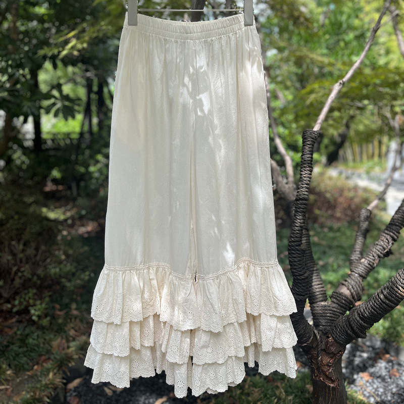 Qipao Casual Pants, Dress, Underpants, Lace-Trimmed Cotton Leggings, Mori Girl Style Layered Underpants
