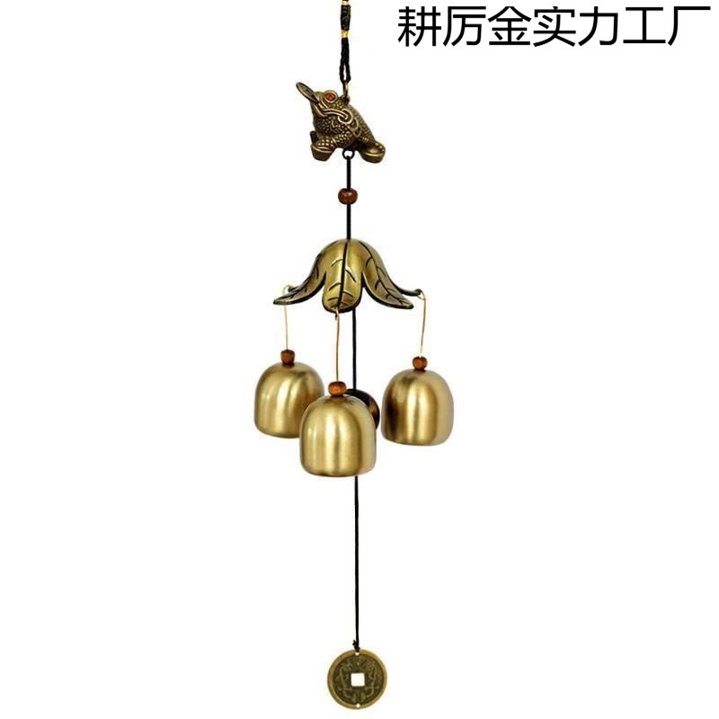 地震铃铛响声门铃纯铜门口提醒古风摇铃挂件家用防地振户外提示铃