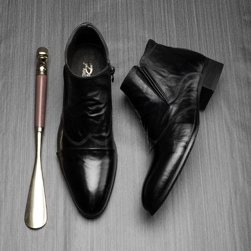 Прямые поставки с фабрики, высококачественные повседневные мужские ботинки челси Martin из мягкой кожи, Корейская повседневная мужская кожаная обувь с высоким берцем