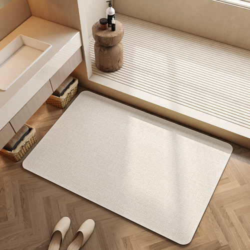 Cream Wabi-Sabi Style Bathroom Diatomaceous Earth Mat Toilet Absorbent Quick Dry Anti-Slip Mat Entrance Mat Manufacturer Wholesale