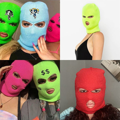 バラクラファー帽子ヘッドカバー男女秋冬保温ニット帽子アウトドア防寒騎乗用ヘッドキャップ3穴キャップ