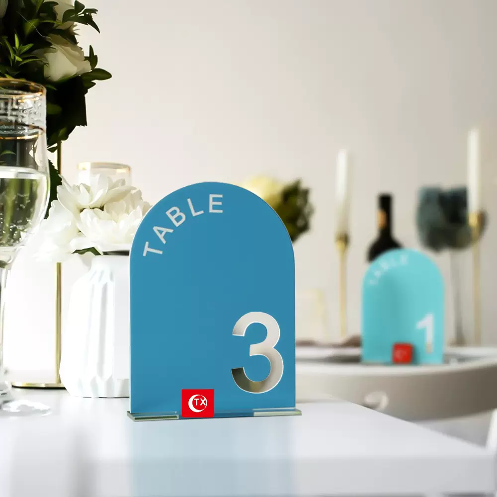 跨境亚克力婚礼席位卡 小清新餐厅宴会桌号牌台卡 嘉宾婚宴台桌牌