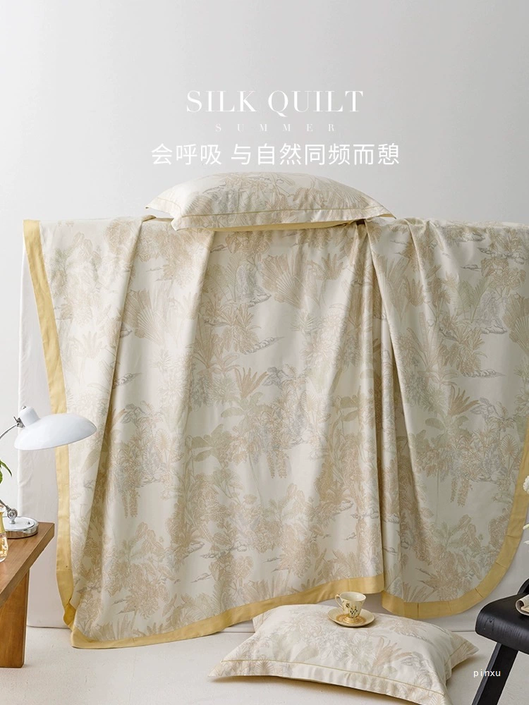 Mat, summer set, silk sheet for home use, 3 piece set, washable