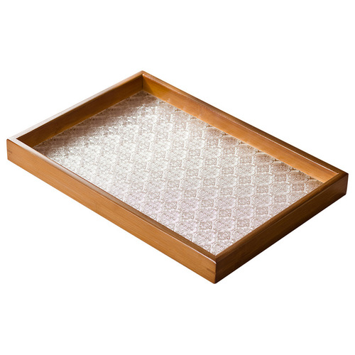 Tea tray, household tea tray, rectangular tea set, coffee table, small dry bubble table, living room, teacup storage, bamboo dinner plate