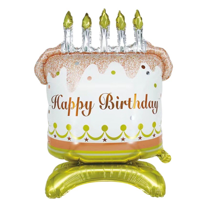 Nuevo ins pastel de cumpleaños película de aluminio globo fiesta de cumpleaños de los niños foto escena decoración vela globo