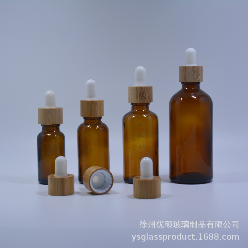 竹木盖化妆品瓶