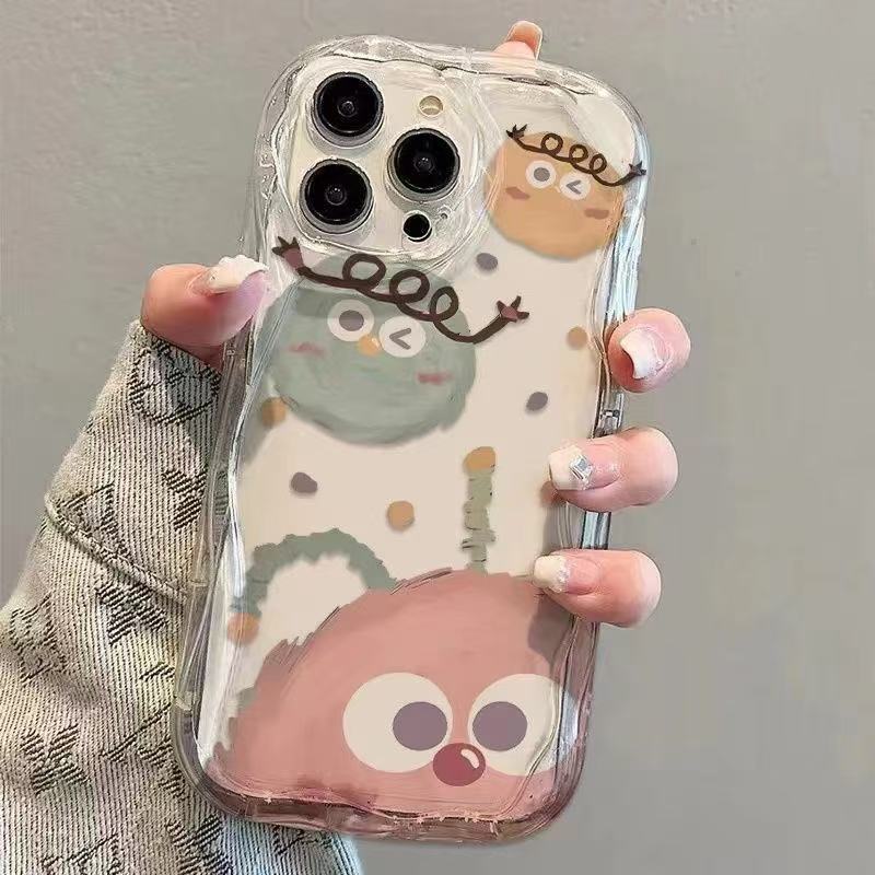 El patrón de crema es adecuado para la carcasa del teléfono móvil 16promax, divertido Apple 15 anti-caída 14 Japón y Corea del Sur 13pro nuevo 12/11XR