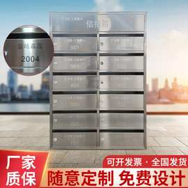落地挂墙式信报箱多规格小区信箱奶箱室外不锈钢信报箱批发