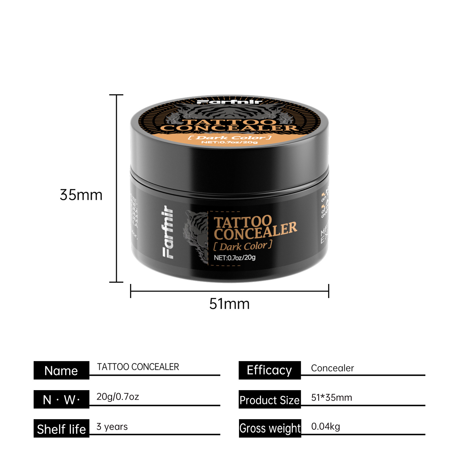 타투 컨실러 다크 20g (수출 전용)