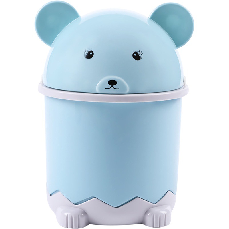 Panda Flip Desktop Trash Can Bathroom Cartoon Storage Barrel Household Living Room Thickened Waste Paper Basket Wholesale