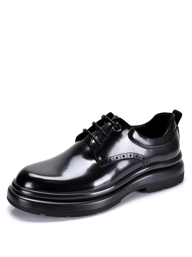 ShoeVault Brogue Carved Herren-Derby-Schuhe aus Rindsleder, formelle Schuhe mit dicker Sohle, höhenverstellbar, Leder, Hochzeitsschuhe_voghion.com