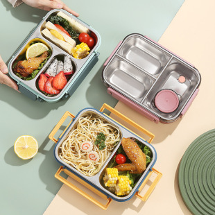 Korean-style stainless steel lunch box high-value student lunch box office workers can microwave oven heating tropical meal tableware