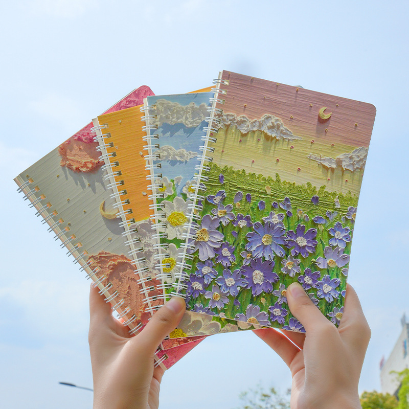 Early foam a5 coil book moon shadow Flower Sea series ins oil painting landscape artistic fresh notepad plan book