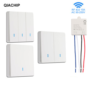 RF433 Wireless Remote Control Panel Switch Type 86 Cassette Home Wiring-free Free Sticker Lighting Retrofit