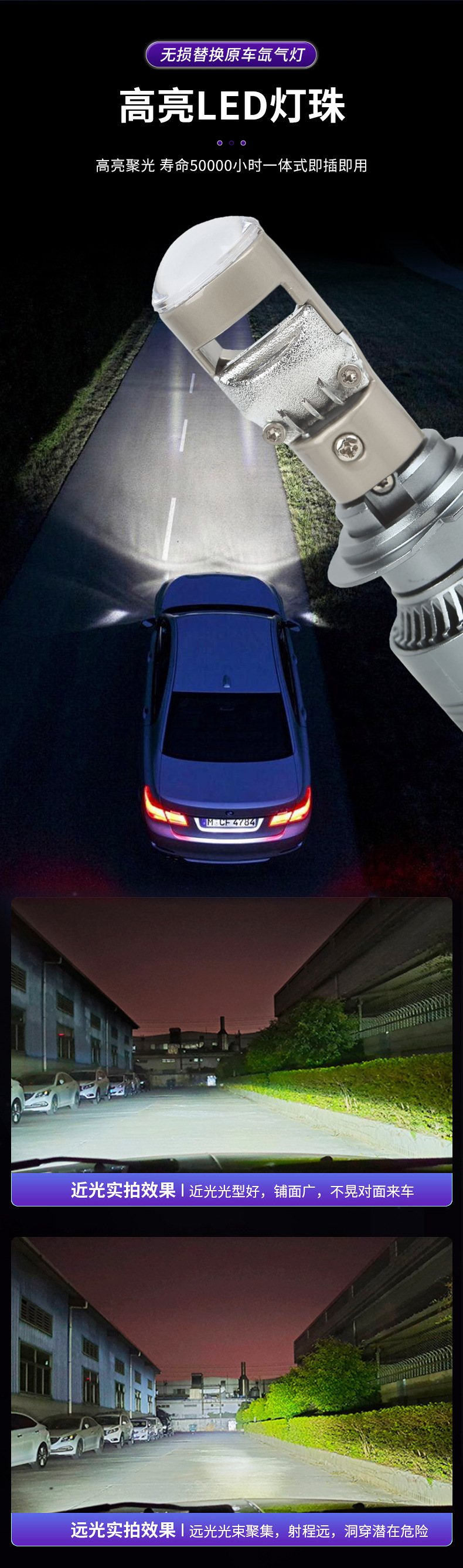 Cross-Border Automotive Led Headlight A80 External Fisheye Turn Signal Lens H4 Motorcycle Modified Headlight