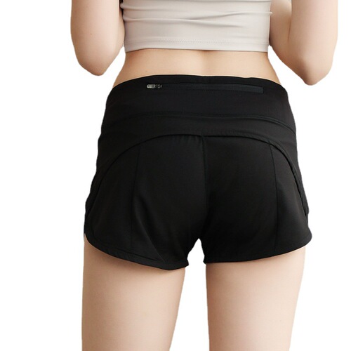 lulu new summer women's yoga sports running quick-drying breathable loose anti-exposure fake two-piece fitness shorts for women