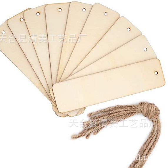 12*3,2 cm etiqueta cuadrada de madera colgante de madera etiqueta cuadrada 10 piezas un paquete