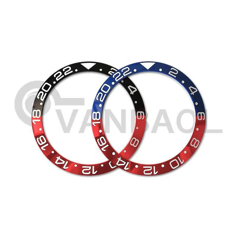 Red and Blue cola ring GMT Bevel ceramic ring chronograph ring 38MM-30.6MM modified Seiko SKX007 accessories