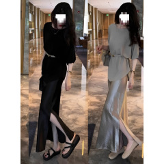 好看的连衣裙套装裙女夏2025新款时髦漂亮冰丝短袖半身裙两件套