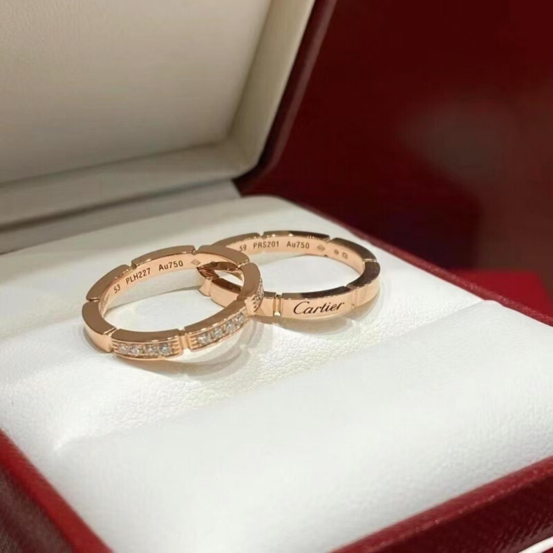 Kajia High Version 925 Silver Cheetah Signature Ring Cnc Precision Thick Plated Multi-Section Diamond Light Luxury Style Couple Ring