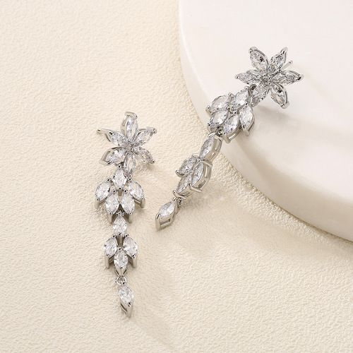 RAKOL Glamorous Shining AAA Zircon Earrings Necklace Bracelet Korean Bridal Wedding Jewelry Set 