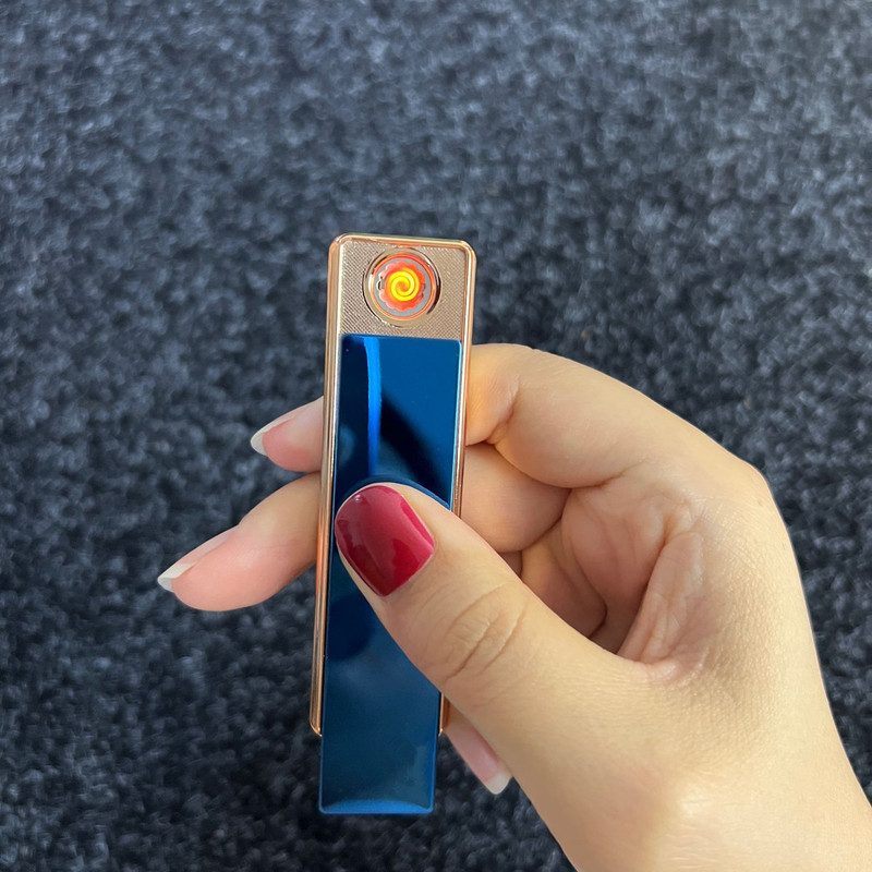 usb充电打火机创意迷你个性防风ins点烟器超薄便携金属电子点烟器|undefined