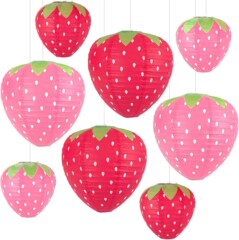 いちご提灯装飾子供誕生日パーティー装飾用品いちご果物テーマ吊り式紙提灯飾り