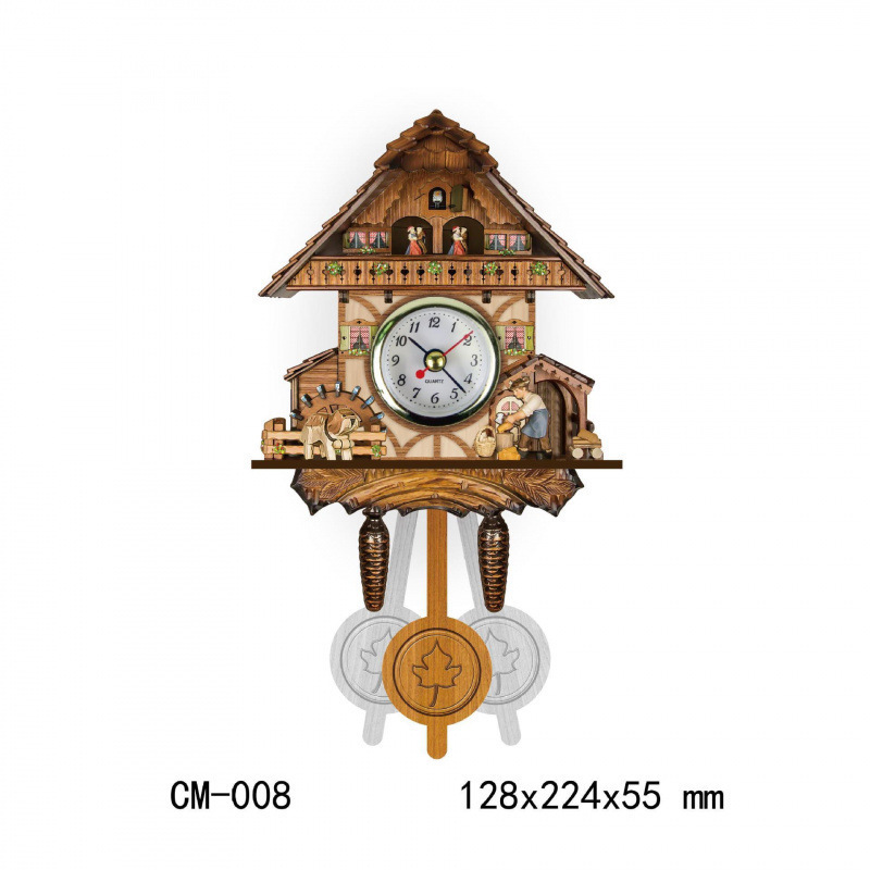 Reloj de madera cuco retro nórdico reloj de pared reloj despertador estilo de sala de estar